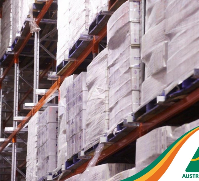 Macrack Double Deep Pallet Racking with guard rails