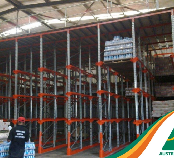 Macrack Drive In Pallet Racking with Raised Storage Area From below