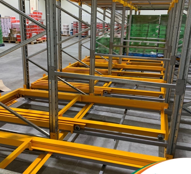 Macrack Front Of Push Back Pallet Racking Product from inside