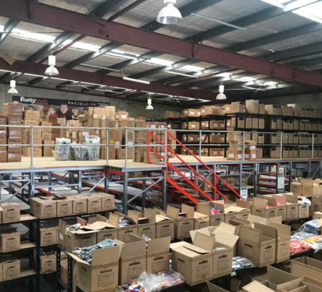 Macrack Longspan Shelving on Raised Storage Area