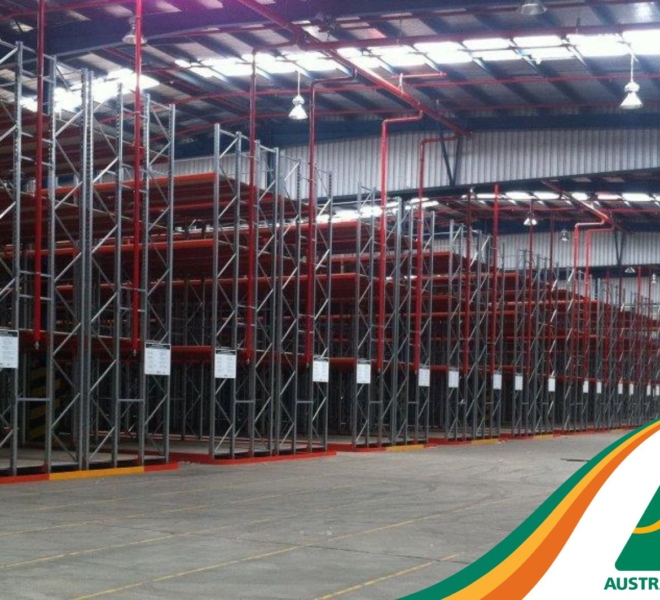 Macrack Narrow Aisle Racking Installation Furniture warehouse Harvey Norman