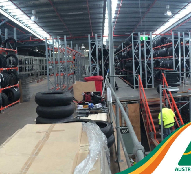 Macrack Raised Storage Area with Industrial Racking For Tyres Yamaha