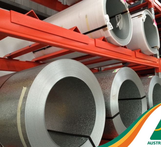 Macrack Steel Coil Racking Showing Steel Coil Loaded on system