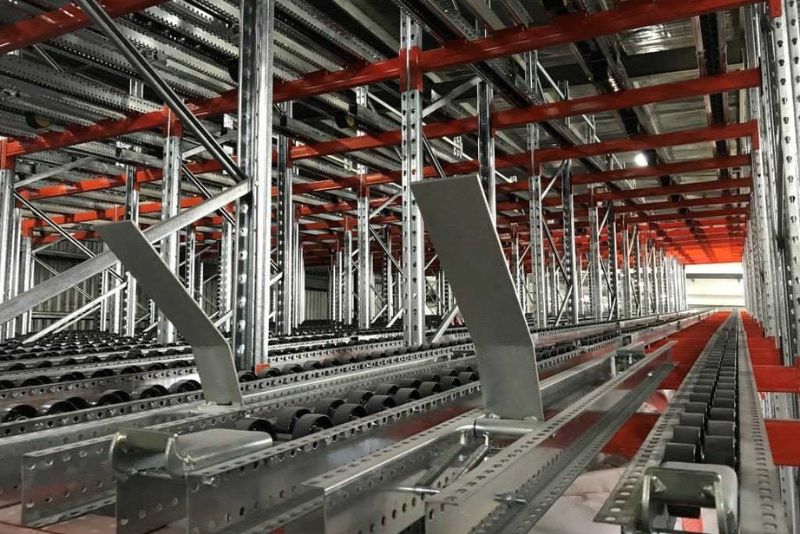 Pallet Flow Racking Brisbane - visible tracks Pallet Flow Racking Brisbane - visible tracks