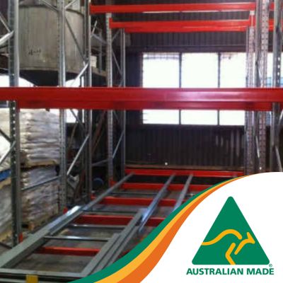 Push Back Pallet Racking Manufacturing Based Australian Made Square
